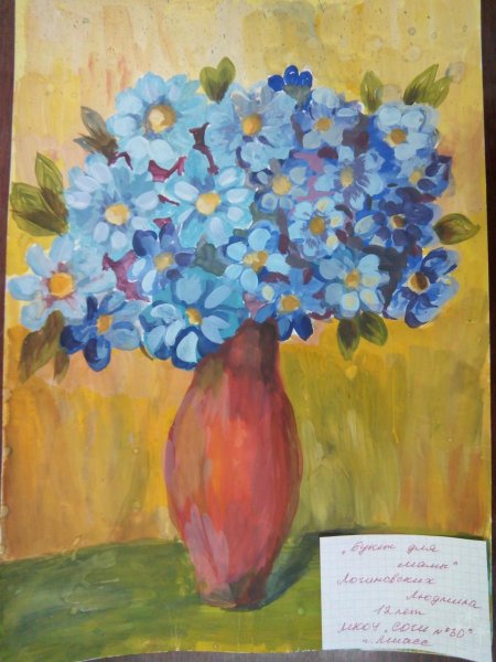 Цветы в технике правополушарного рисования для детей