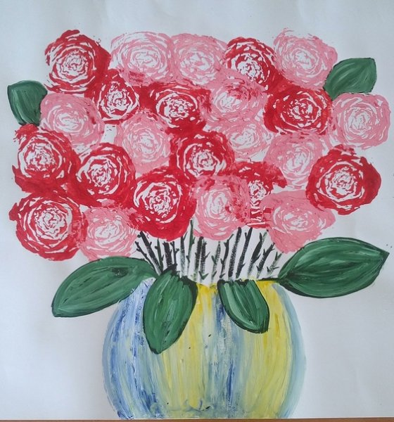 Рисование цветов красками для детей