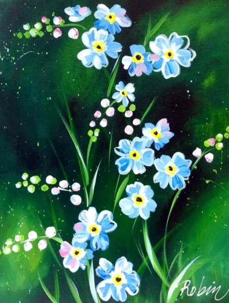 Незабудки акрилом