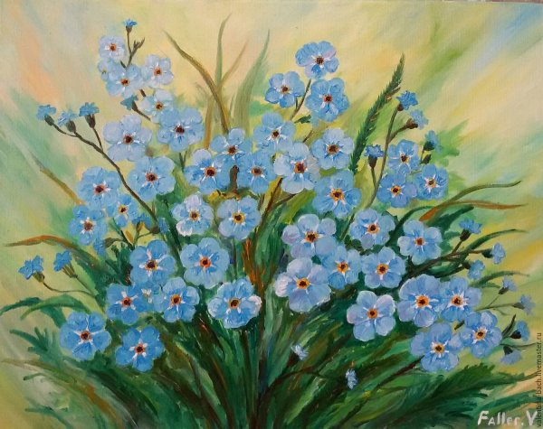Незабудки акрилом