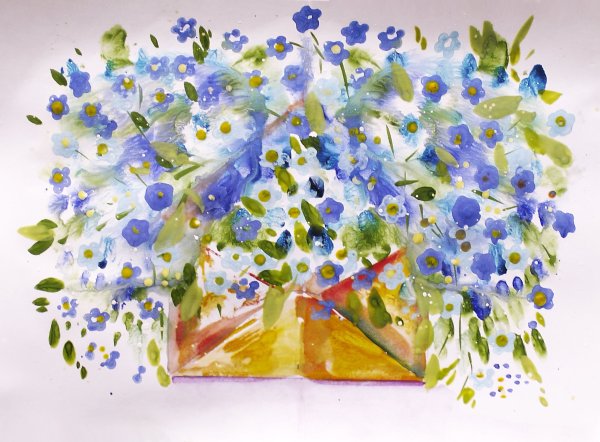 Правополушарное рисование незабудки