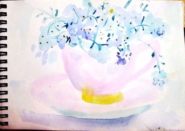 Незабудки акварельный скетч