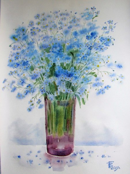 Картины Ольги Абрамовой незабудки