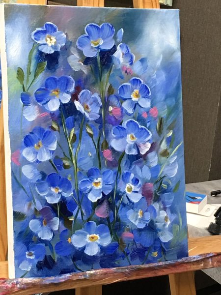 Незабудки акрилом