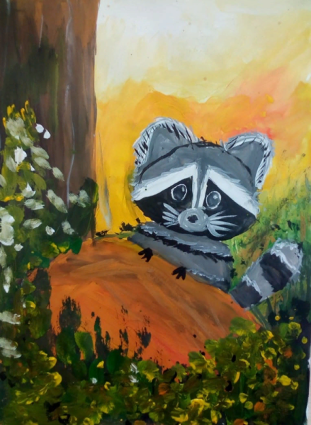 Енот красками