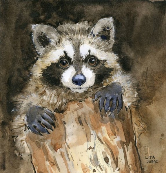 Енот акрилом на холсте