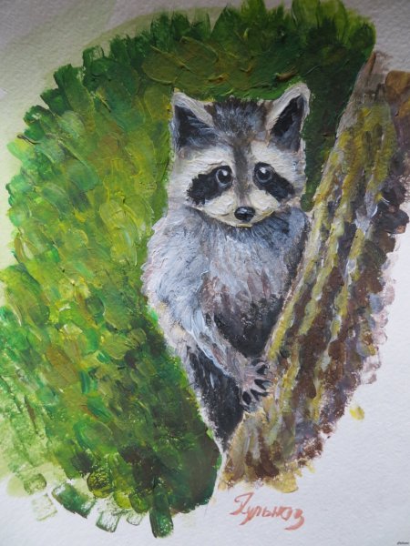 Животные гуашью