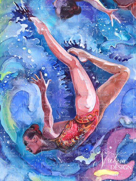 Картина пловец