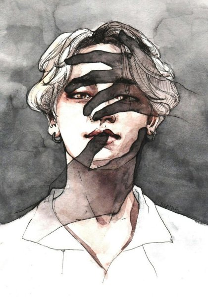 Парень акварелью