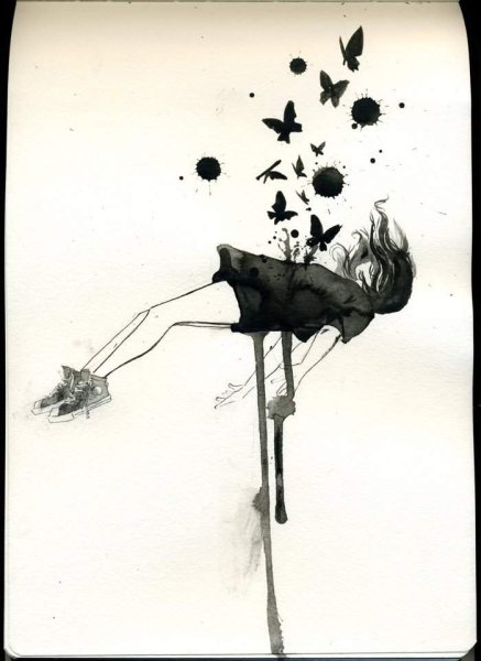 Человек падает в пропасть