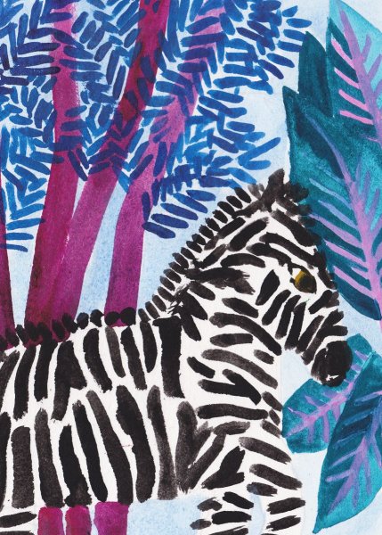 Рисование гуашью Зебра