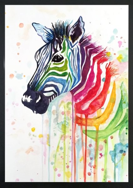 Зебра красками