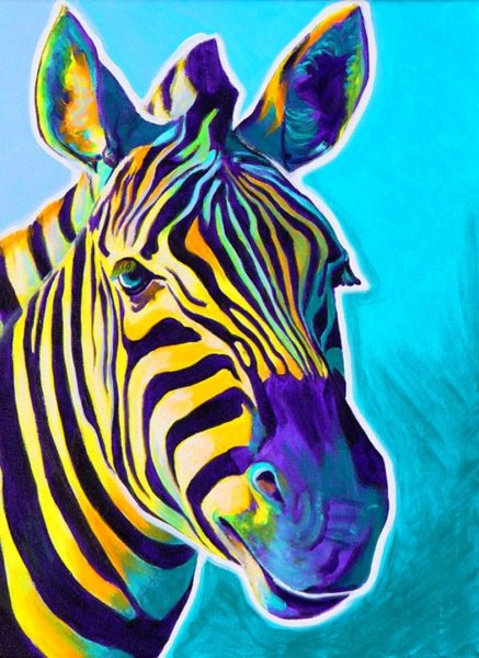 Зебра гуашью