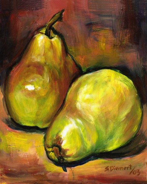 Фрукты и овощи гуашью