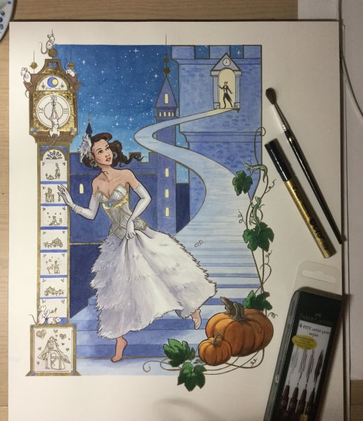 Золушка гуашью