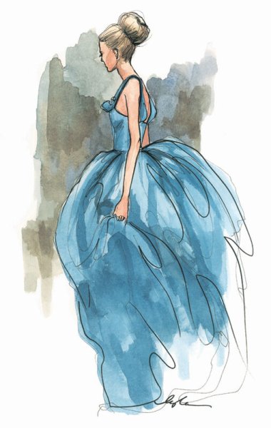 Платье акварель