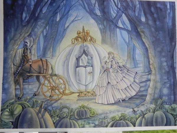 Иллюстрации к Золушке акварель