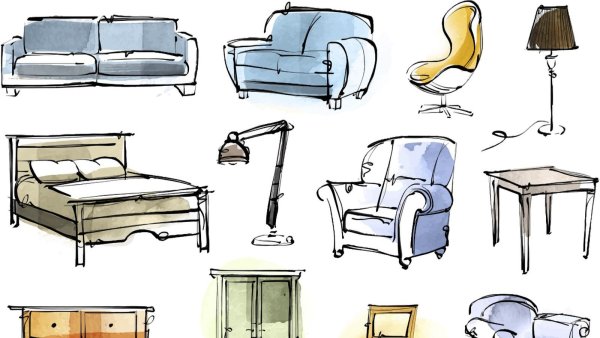 Предмет мебели рисовать