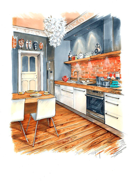 Скетч интерьера