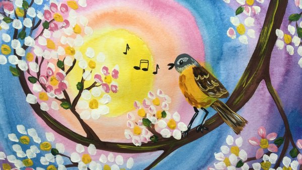 Рисование весенних птиц