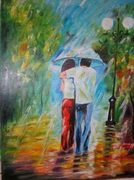 Романтическая прогулка под дождем