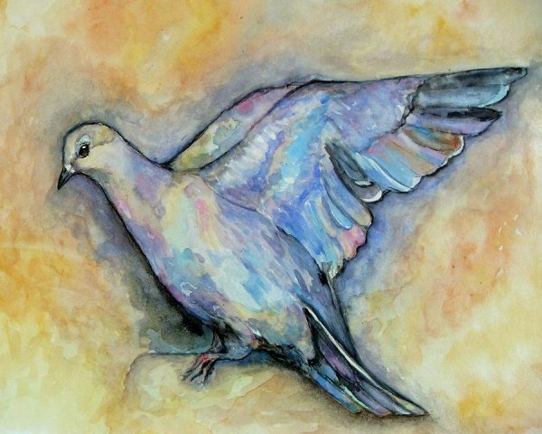 Белый голубь живопись