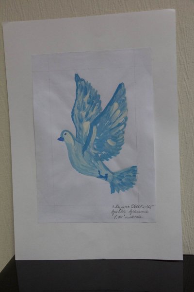 Голубь мира гуашью