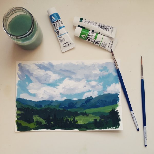 Зарисовки гуашью