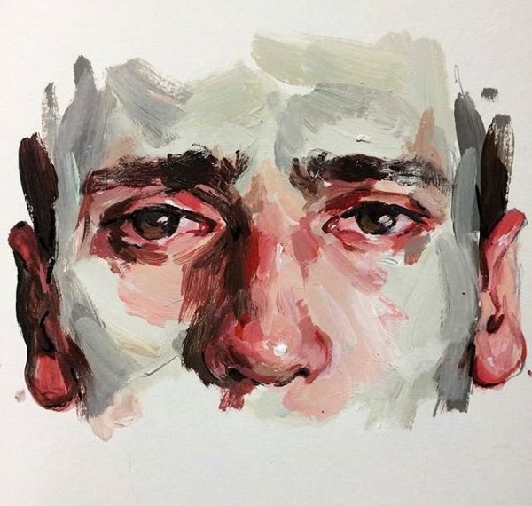 Лицо человека красками