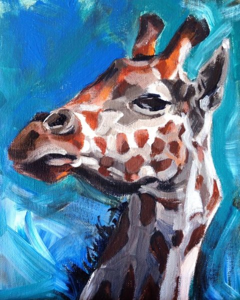 Жирафик красками