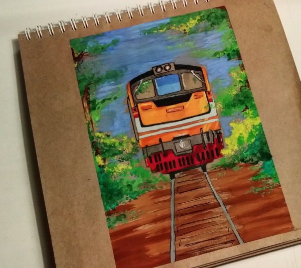 Поезд гуашью
