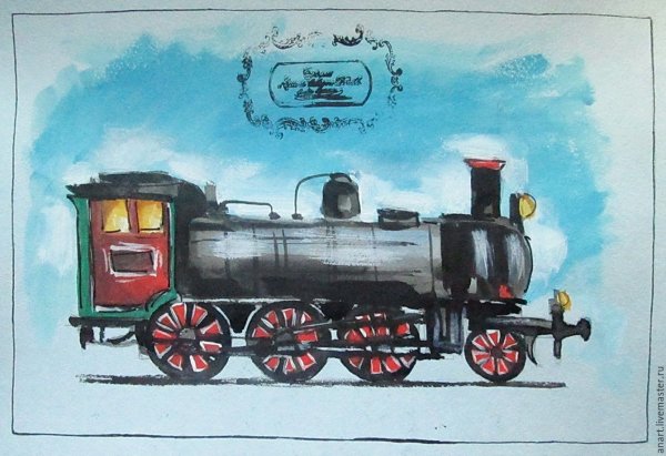Паровоз ретро картины.