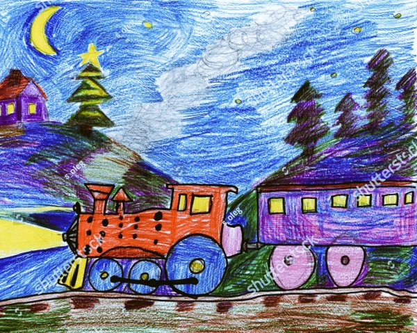 Рисование с детьми поезд