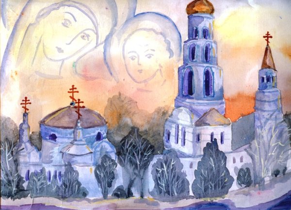 Рисунок храма Покрова Святой Богородицы