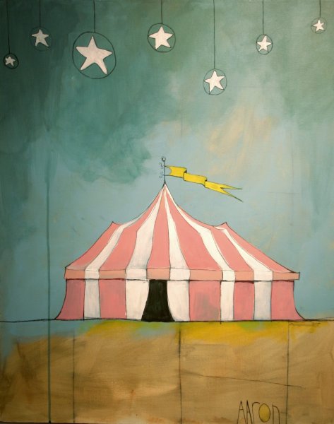 Цирк рисунок красками