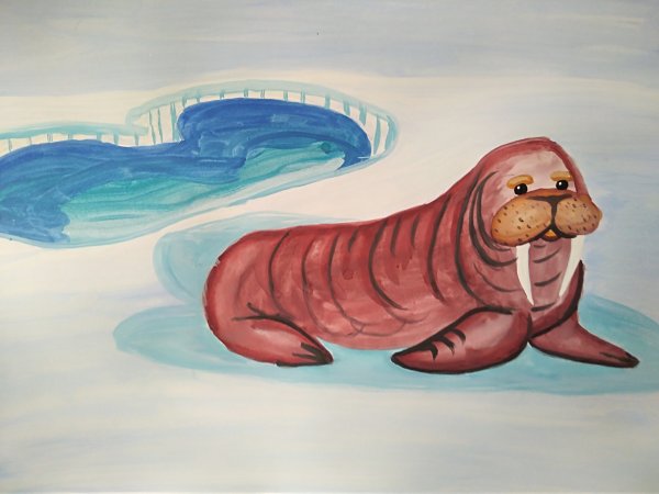 Морж гуашью