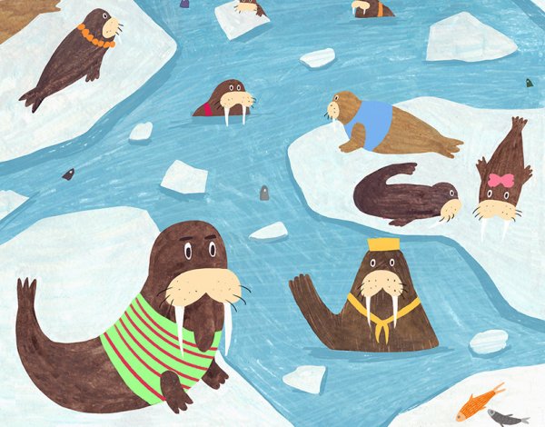 Рисование с детьми морж