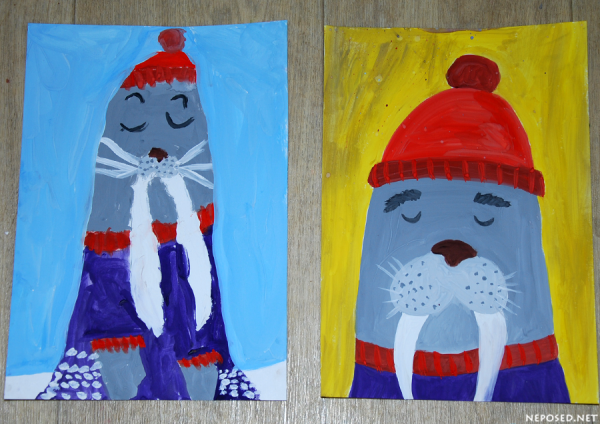 Рисование в подготовительной группе на тему морж