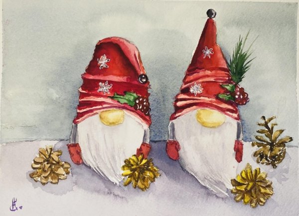 Гномики гуашью