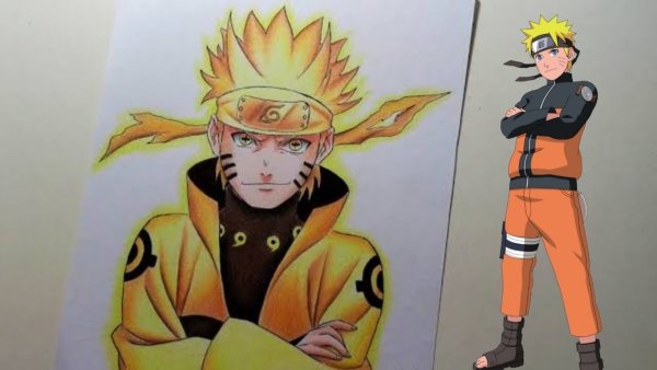 Наруто рисунок красками