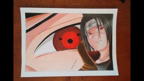 Итачи Учиха в карандаше Цветном