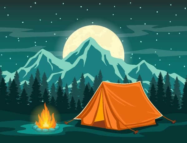 Лес палатка вектор