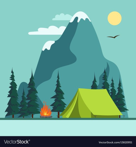 Палатка в горах иллюстрация вектор