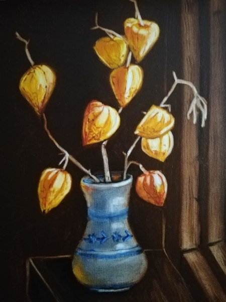 Натюрморт с физалисом живопись