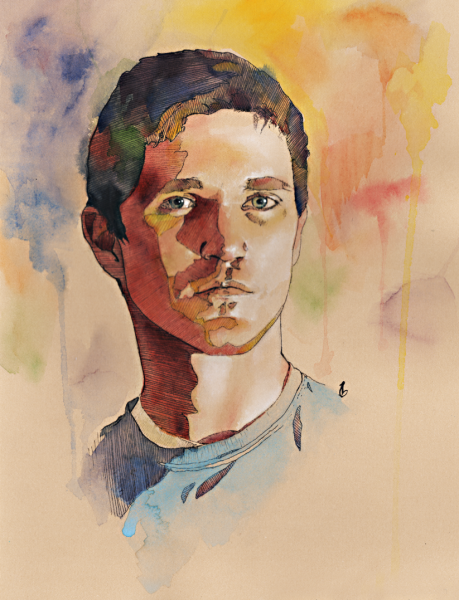 Портрет Курчанова красками