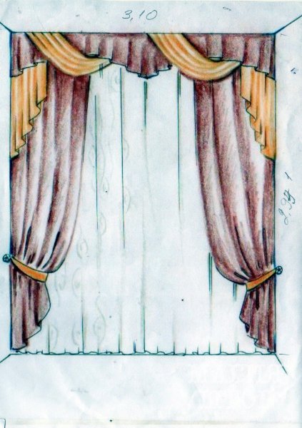 Эскизы штор с ламбрекенами