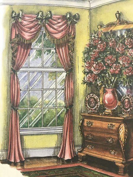 Шторы цветными карандашами