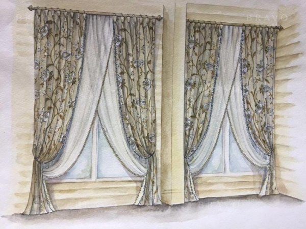 Рисование штор