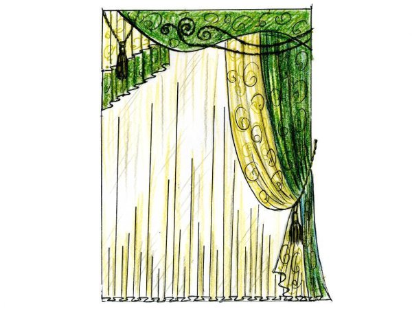 Нарисовать шторы
