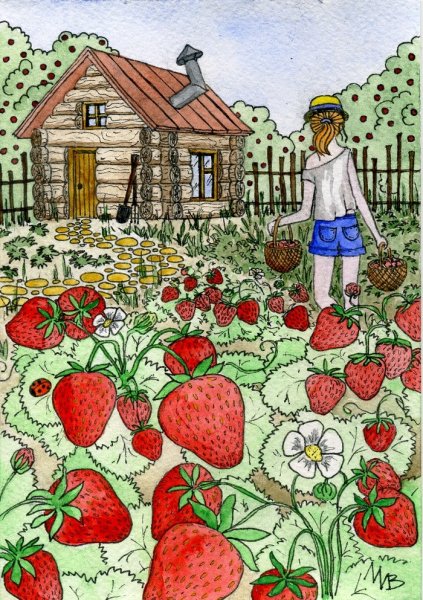 Красивые рисунки с земляникой